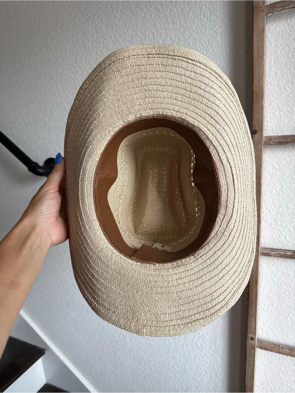 Boutique Kids Straw Cowboy Hat with Aztec Geometric Band & Feather NWOT